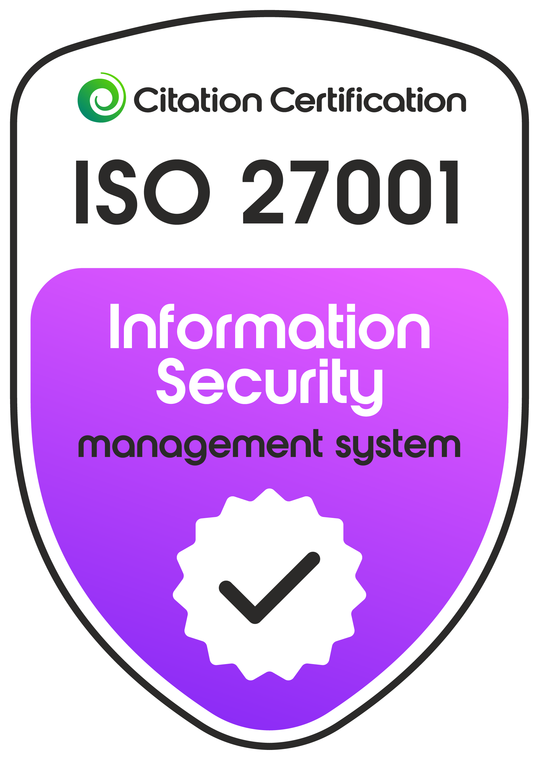 ISO/IEC 27001:2022 certification badge