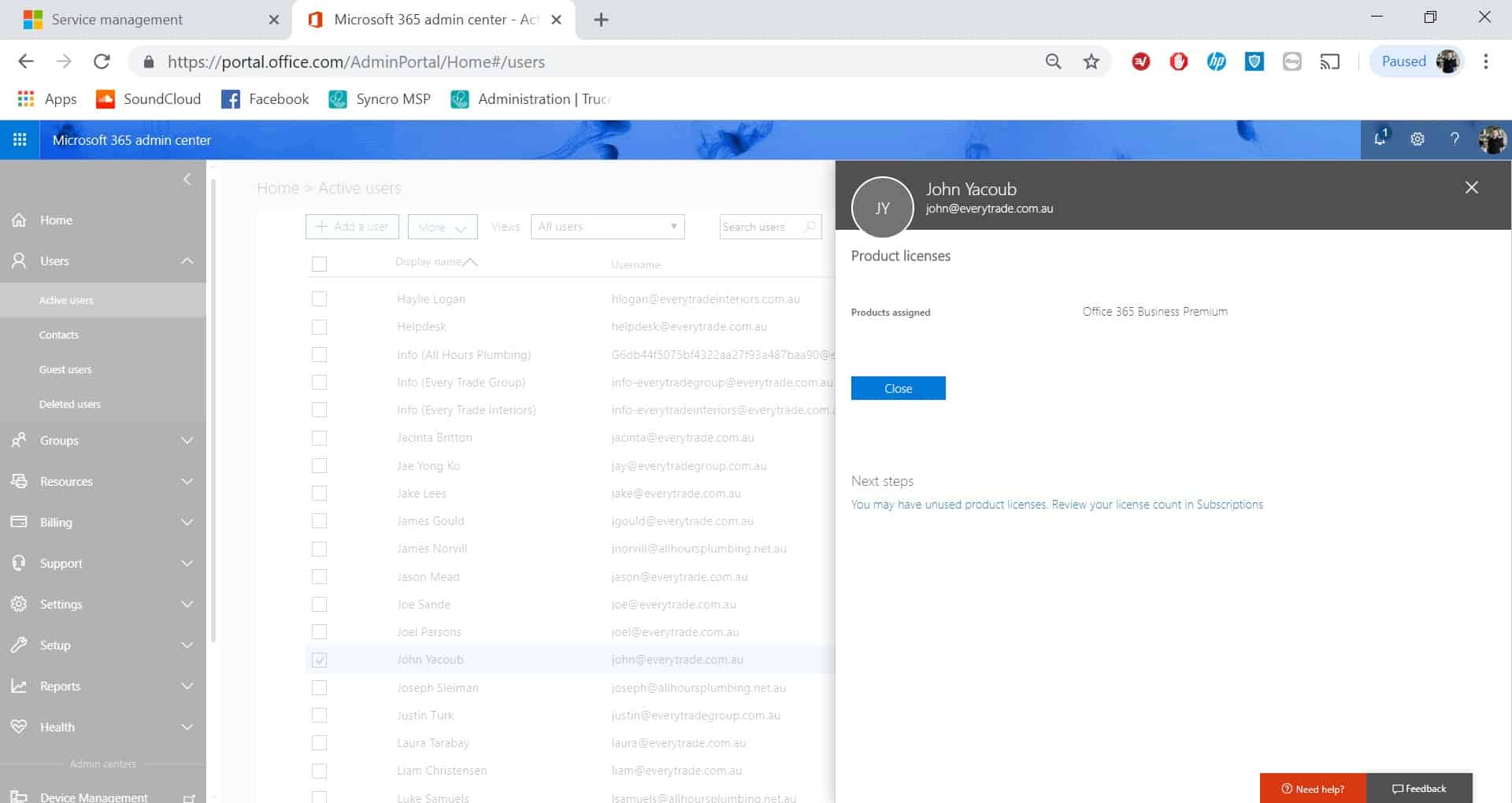 Microsoft 365 Admin Center Product Licenses