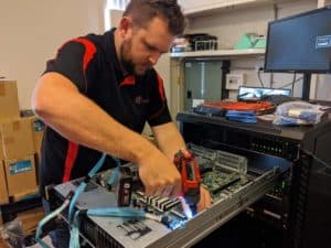 Lead Engineer Jason Replacing Motherboard