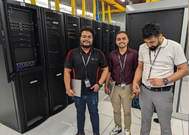 Trucell team inside equinix cloud server after fixing a client's storage